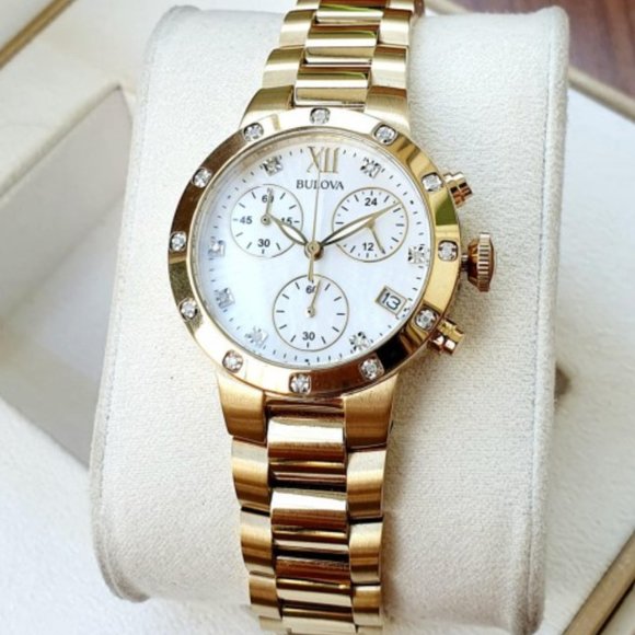 Bulova Diamond 30mm Gold Accent Watch main image 4